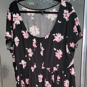 Black and Pink Flower Print Dress From Torrid size 3